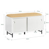 SoBuy Bancă cu scaun, suport de încălțăminte cu 2 uși glisante, bancă de intrare cu compartiment de depozitare, 85x37x49cm FSR116-W