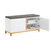 SoBuy FSR117-W Banc pentru Pantofi cu Pernă Căptușită și 2 Uși, Mobilier pentru Hol – 90x34x46 cm, Alb
