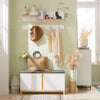 SoBuy FSR117-W Banc pentru Pantofi cu Pernă Căptușită și 2 Uși, Mobilier pentru Hol – 90x34x46 cm, Alb