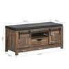 SoBuy FSR118-N Banc pentru Pantofi cu Ușă Glisantă Tip Hambar, Sertar și Pernă Căptușită pentru Hol – 101x35x46 cm, Natural