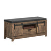 SoBuy FSR118-N Banc pentru Pantofi cu Ușă Glisantă Tip Hambar, Sertar și Pernă Căptușită pentru Hol – 101x35x46 cm, Natural