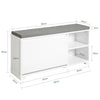 SoBuy FSR119-W Banc de Pantofi cu Pernă Căptușită, 1 Rabat și 2 Compartimente Deschise pentru Intrare – 90x24x46 cm, Alb