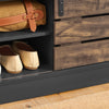 SoBuy FSR120-HG Banc de pantofi cu ușă glisantă și pernă căptușită pentru hol – 80x35x48 cm, Gri