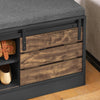 SoBuy FSR120-HG Banc de pantofi cu ușă glisantă și pernă căptușită pentru hol – 80x35x48 cm, Gri