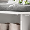 SoBuy FSR121-W Banc pentru Pantofi cu Pernă Căptușită, 2 Uși din Sticlă și 4 Rafturi pentru Hol – 60x35x45 cm, Alb