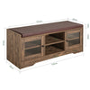 SoBuy FSR122-N Banc de Rangement, Meuble à Chaussures d'Entrée avec Assise Coussin Rembourré, 2 Porte Vitrée et 6 Étagères, Marron Rustique