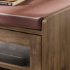 SoBuy FSR122-N Banc de Rangement, Meuble à Chaussures d'Entrée avec Assise Coussin Rembourré, 2 Porte Vitrée et 6 Étagères, Marron Rustique