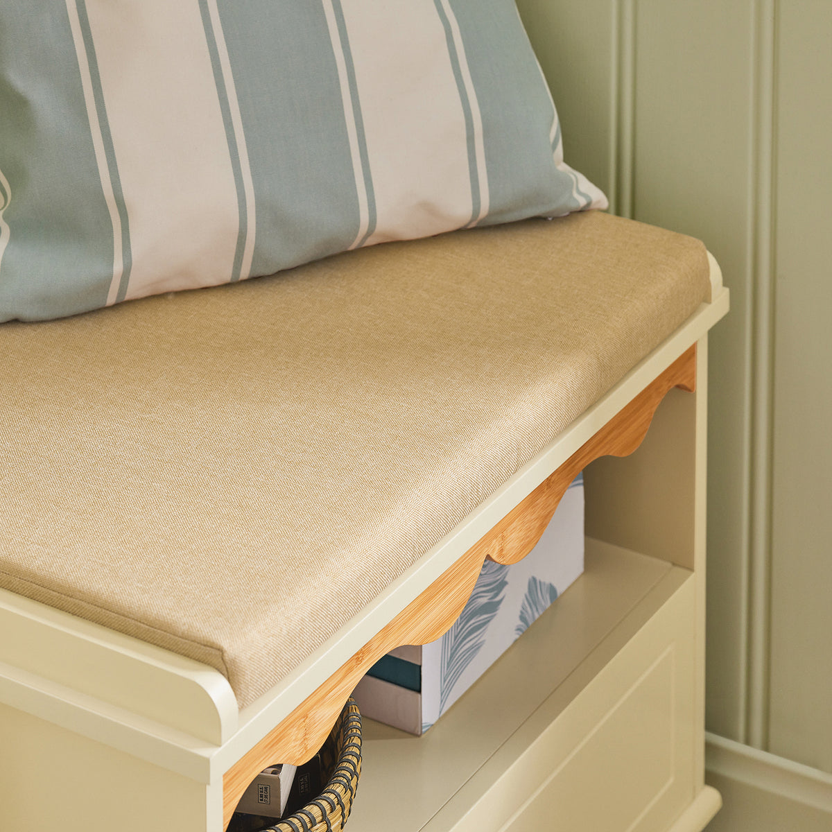 SoBuy FSR123-MI Banc de Rangement, Meuble d'entrée, Banc à Chaussures, Rembourré, 1 Compartiment et 1 Tiroir