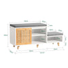 SoBuy FSR125-WN Banchetă pantofar cu perne căptușite pe picioare pentru hol intrare – 101x35x46 cm, Alb și Natural