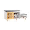SoBuy FSR125-WN Banchetă pantofar cu perne căptușite pe picioare pentru hol intrare – 101x35x46 cm, Alb și Natural