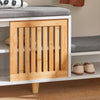 SoBuy FSR125-WN Banchetă pantofar cu perne căptușite pe picioare pentru hol intrare – 101x35x46 cm, Alb și Natural