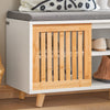 SoBuy FSR125-WN Banchetă pantofar cu perne căptușite pe picioare pentru hol intrare – 101x35x46 cm, Alb și Natural