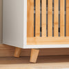 SoBuy FSR125-WN Banchetă pantofar cu perne căptușite pe picioare pentru hol intrare – 101x35x46 cm, Alb și Natural