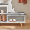 SoBuy FSR125-WN Banchetă pantofar cu perne căptușite pe picioare pentru hol intrare – 101x35x46 cm, Alb și Natural