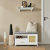 SoBuy FSR126-W Banc pentru Pantofi cu Pernă Căptușită și Spațiu de Depozitare pentru Hol Intrare – 81x36x46 cm, Alb