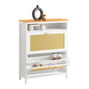 SoBuy FSR127-W Armoire à Chaussures sur Pieds, Meuble d'Entrée Rangement pour Couloir – Blanc