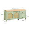 SoBuy FSR129-GR Banc pentru Pantofi 100cm – Pernă, 3 Sertare, 2 Uși cu Plasă Ventilată, 150kg – Verde