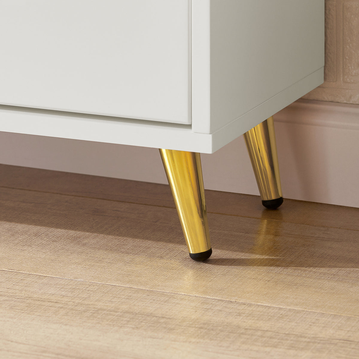 SoBuy FSR132-W Banc pentru Pantofi cu Pernă din PU, 2 Compartimente Rabatabile și 2 Compartimente Deschise, pe Picioare Aurii pentru Hol – 110x26x52 cm, Alb
