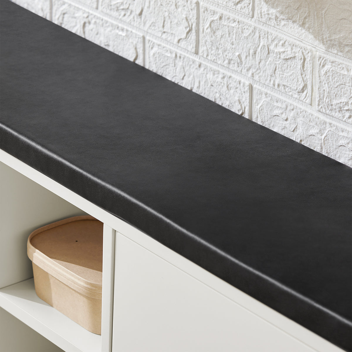 SoBuy FSR132-W Banc pentru Pantofi cu Pernă din PU, 2 Compartimente Rabatabile și 2 Compartimente Deschise, pe Picioare Aurii pentru Hol – 110x26x52 cm, Alb