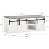 SoBuy FSR133-W Banc de Pantofi cu Ușă Glisantă Tip Hambar și 6 Compartimente pentru Hol – 120x35x45 cm, Alb
