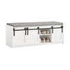 SoBuy FSR133-W Banc de Pantofi cu Ușă Glisantă Tip Hambar și 6 Compartimente pentru Hol – 120x35x45 cm, Alb