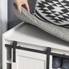 SoBuy Suportul pentru încălțăminte cu scaun de bancă cu compartiment pentru containere pentru încălțăminte cu uși glisante 120x35x45cm FSR133-W