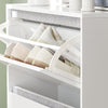 SoBuy FSR134-W Banc pentru Pantofi Modular cu Dulap pe Picioare, Mobilier pentru Hol – 124x24x126 cm, Alb