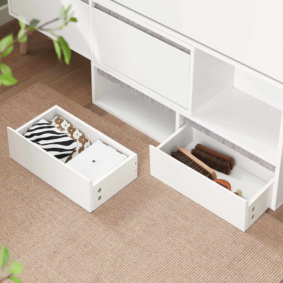 SoBuy FSR134-W Banc pentru Pantofi Modular cu Dulap pe Picioare, Mobilier pentru Hol – 124x24x126 cm, Alb