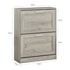 SoBuy Rack de încălțăminte sold cu 2 reflectoare Rubalte economisite subțiri, 60x23x79cm, gri, FSR137-HG