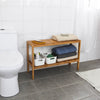 SoBuy FSR14-L-N Raft de baie 100% bambus natural, Organizator pentru încălțăminte/baie