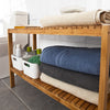 SoBuy FSR14-L-N Raft de baie 100% bambus natural, Organizator pentru încălțăminte/baie