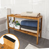 SoBuy FSR14-L-N Raft de baie 100% bambus natural, Organizator pentru încălțăminte/baie