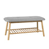 SoBuy FSR24-K-HG Banc pentru Pantofi cu Design Modern, cu Șezut și 1 Raft de Depozitare pentru Intrare – 91x34x45 cm, Gri