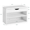 SoBuy Pantof pentru pantofi suport pentru pantofi alb cu scaun FSR25-W