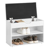 SoBuy FSR25-W Banc pentru Pantofi cu 2 Nivele și Pernă Căptușită pentru Hol Intrare – 60x30x44 cm, Alb