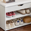 SoBuy FSR25-W Banc pentru Pantofi cu 2 Nivele și Pernă Căptușită pentru Hol Intrare – 60x30x44 cm, Alb
