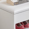 SoBuy FSR25-W Banc pentru Pantofi cu 2 Nivele și Pernă Căptușită pentru Hol Intrare – 60x30x44 cm, Alb