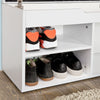 SoBuy FSR27-W Banc pentru Pantofi cu Pernă Căptușită și Spațiu de Depozitare pentru Cizme, Mobilier de Hol – 80x30x47 cm, Alb