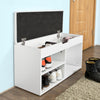 SoBuy FSR27-W Banc pentru Pantofi cu Pernă Căptușită și Spațiu de Depozitare pentru Cizme, Mobilier de Hol – 80x30x47 cm, Alb