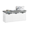 SoBuy FSR30-W Banc pentru Pantofi cu Pernă Căptușită și 3 Compartimente de Depozitare pentru Hol – 100x36x46 cm, Alb