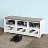 SoBuy FSR36-W Banc pentru Pantofi cu Pernă Căptușită și Spațiu de Depozitare, Mobilier de Intrare – 105x35x43 cm, Alb