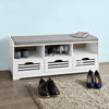 SoBuy FSR36-W Banc pentru Pantofi cu Pernă Căptușită și Spațiu de Depozitare, Mobilier de Intrare – 105x35x43 cm, Alb