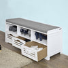 SoBuy FSR36-W Banc pentru Pantofi cu Pernă Căptușită și Spațiu de Depozitare, Mobilier de Intrare – 105x35x43 cm, Alb