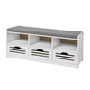 SoBuy FSR36-W Banc pentru Pantofi cu Pernă Căptușită și Spațiu de Depozitare, Mobilier de Intrare – 105x35x43 cm, Alb