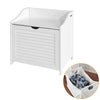 SoBuy FSR40-W Banc de Depozitare cu Pernă Căptușită și Sac de Rufe Detașabil pentru Hol – 50x35x53 cm, Alb