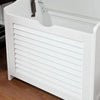 SoBuy FSR40-W Banc de Depozitare cu Pernă Căptușită și Sac de Rufe Detașabil pentru Hol – 50x35x53 cm, Alb