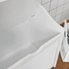 SoBuy FSR40-W Banc de Depozitare cu Pernă Căptușită și Sac de Rufe Detașabil pentru Hol – 50x35x53 cm, Alb