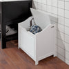 SoBuy FSR40-W Banc de Depozitare cu Pernă Căptușită și Sac de Rufe Detașabil pentru Hol – 50x35x53 cm, Alb