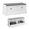 SoBuy FSR41-W Banc de Pantofi cu Pernă Căptușită și Spațiu de Depozitare pentru Hol/Antreu – 105x34x44 cm, Alb