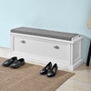 SoBuy FSR41-W Banc de Pantofi cu Pernă Căptușită și Spațiu de Depozitare pentru Hol/Antreu – 105x34x44 cm, Alb